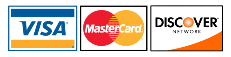 We Accept Visa, MasterCard, and Discover - Payment Options